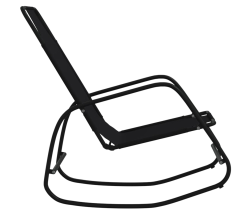 vidaXL sauļošanās šūpuļkrēsli, 2 gab., melni, tērauds un tekstilēns