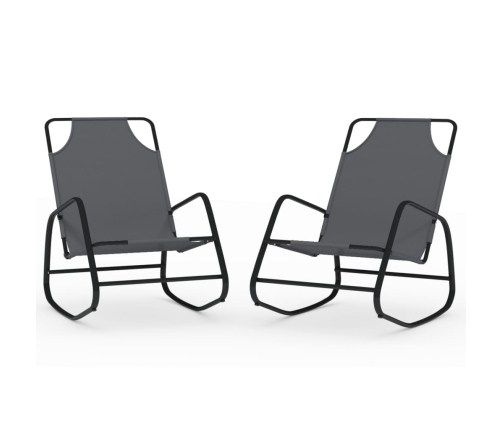 vidaXL sauļošanās šūpuļkrēsli, 2 gab., tērauds, pelēks tekstilēns