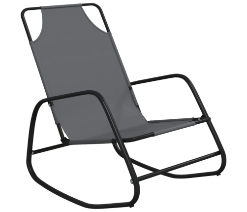 vidaXL sauļošanās šūpuļkrēsli, 2 gab., tērauds, pelēks tekstilēns
