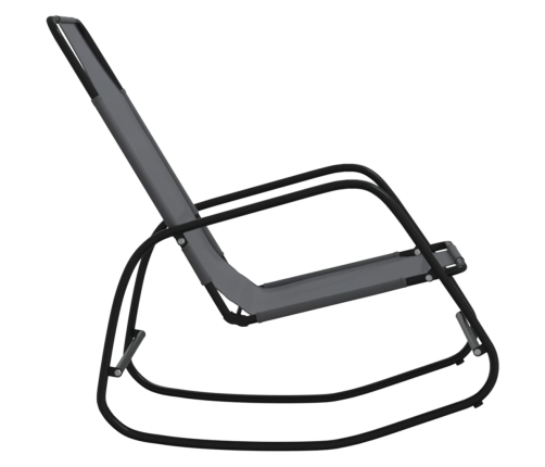 vidaXL sauļošanās šūpuļkrēsli, 2 gab., tērauds, pelēks tekstilēns