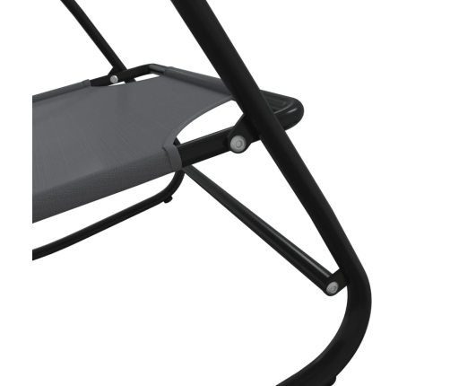 vidaXL sauļošanās šūpuļkrēsli, 2 gab., tērauds, pelēks tekstilēns