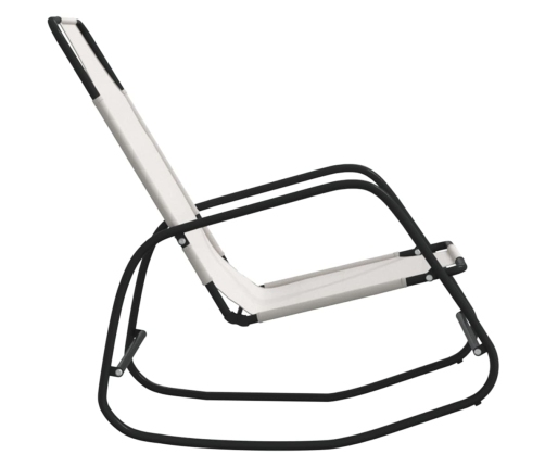 vidaXL sauļošanās šūpuļkrēsli, 2 gab., tērauds, krēmkrāsas tekstilēns