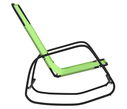 vidaXL sauļošanās šūpuļkrēsli, 2 gab., tērauds, zaļš tekstilēns