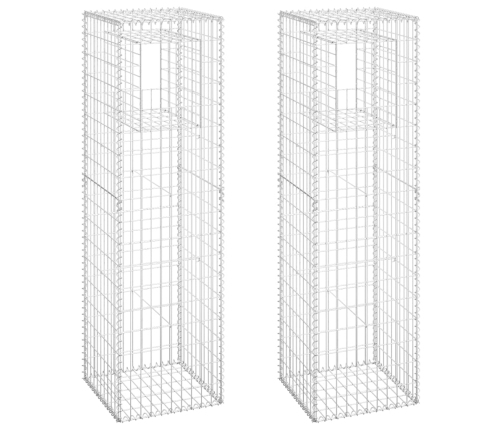 vidaXL vertikāli gabioni, 2 gab., 50x50x180 cm, dzelzs