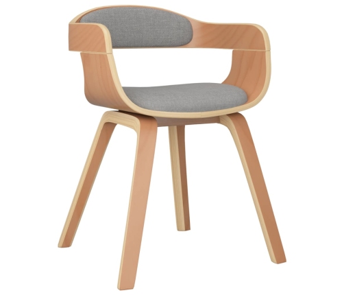 vidaXL virtuves krēsli, 2 gab., liekts koks un pelēkbrūns audums