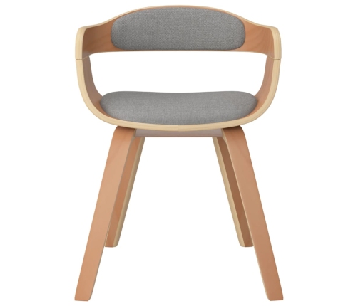 vidaXL virtuves krēsli, 2 gab., liekts koks un pelēkbrūns audums