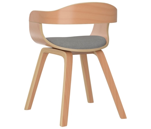 vidaXL virtuves krēsli, 2 gab., liekts koks un pelēkbrūns audums