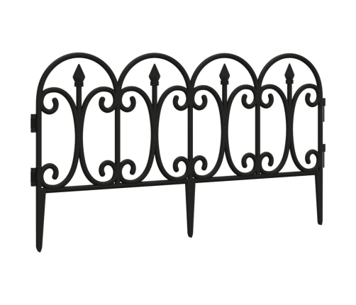 vidaXL zāliena apmales, 17 gab., melnas, 10 m, PP