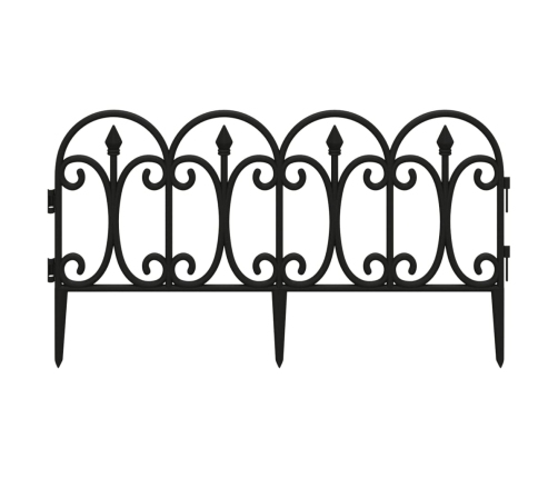 vidaXL zāliena apmales, 17 gab., melnas, 10 m, PP