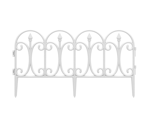 vidaXL zāliena apmales, 17 gab., baltas, 10 m, PP