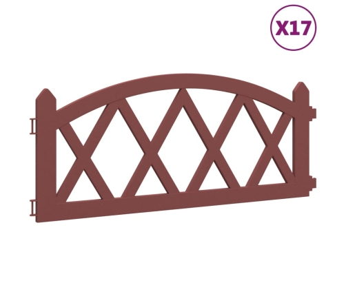 vidaXL zāliena apmales, 17 gab., sarkanas, 10 m, PP