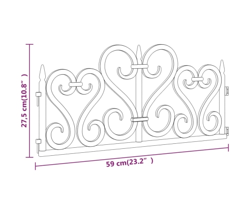 vidaXL zāliena apmales, 17 gab., baltas, 10 m, PP