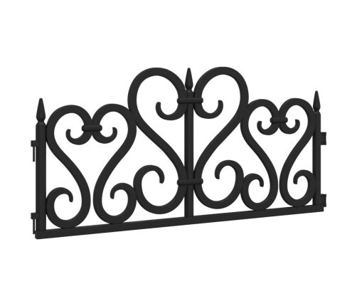 vidaXL zāliena apmales, 17 gab., melnas, 10 m, PP