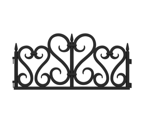 vidaXL zāliena apmales, 17 gab., melnas, 10 m, PP