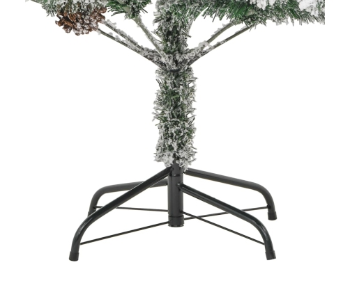 vidaXL Ziemassvētku egle ar čiekuriem un sniegu, 195 cm, PVC un PE