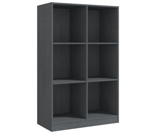 vidaXL grāmatu plaukts, pelēks, 70x33x110 cm, priedes masīvkoks