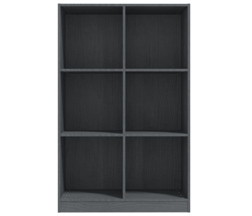 vidaXL grāmatu plaukts, pelēks, 70x33x110 cm, priedes masīvkoks