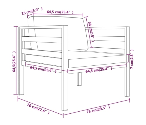 Vienvietīgi Dīvāni Ar Matračiem, 2 Gab., Alumīnijs, Pelēki Vidaxl