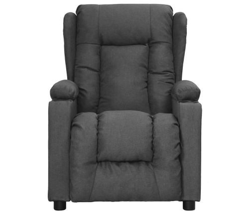 vidaXL masāžas krēsls, paceļams, tumši pelēks audums