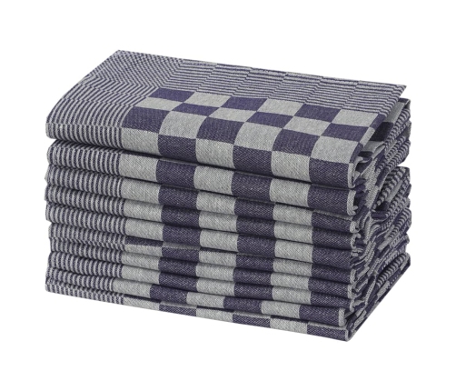 vidaXL virtuves dvieļi, 20 gab., zili un balti, 50x70 cm, kokvilna