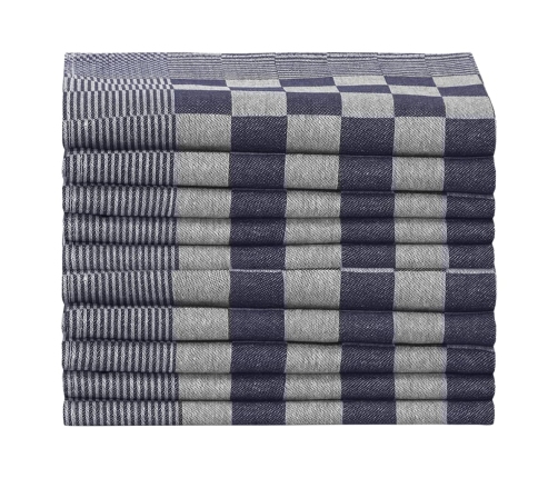 vidaXL virtuves dvieļi, 20 gab., zili un balti, 50x70 cm, kokvilna