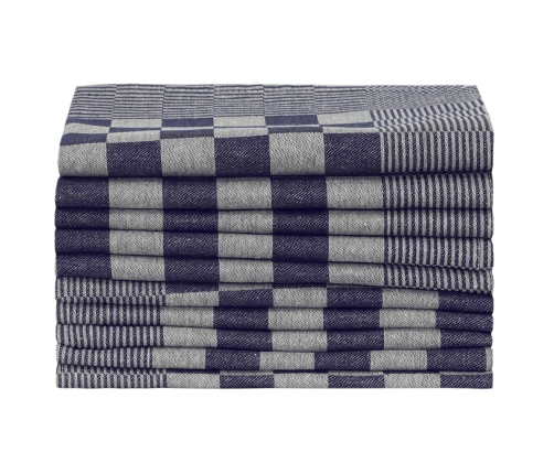 vidaXL virtuves dvieļi, 20 gab., zili un balti, 50x70 cm, kokvilna