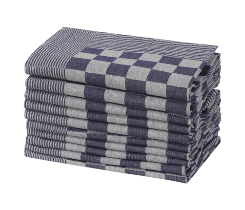 vidaXL virtuves dvieļi, 50 gab., zili un balti, 50x70 cm, kokvilna