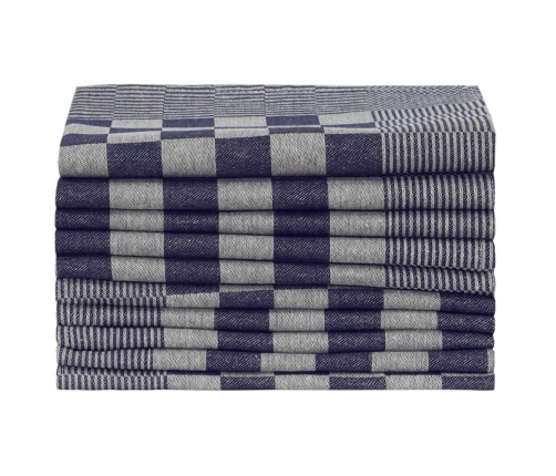 vidaXL virtuves dvieļi, 50 gab., zili un balti, 50x70 cm, kokvilna