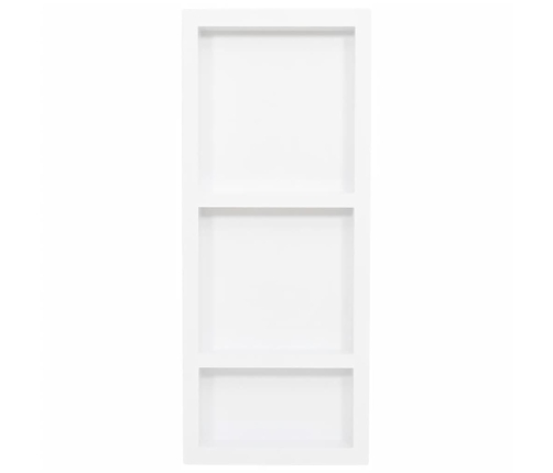 vidaXL dušas nišas plaukts, 3 nodalījumi, matēti balts, 41x99x9 cm
