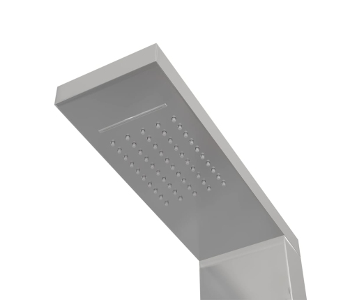 vidaXL dušas sistēma ar paneli, nerūsējošs tērauds, kvadrāta