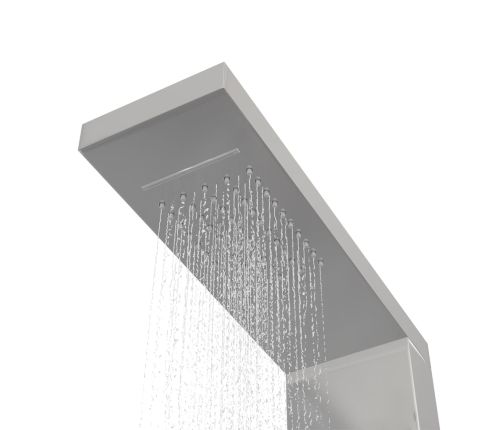 vidaXL dušas sistēma ar paneli, nerūsējošs tērauds, kvadrāta