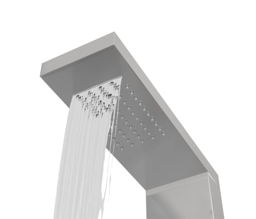 vidaXL dušas sistēma ar paneli, nerūsējošs tērauds, kvadrāta