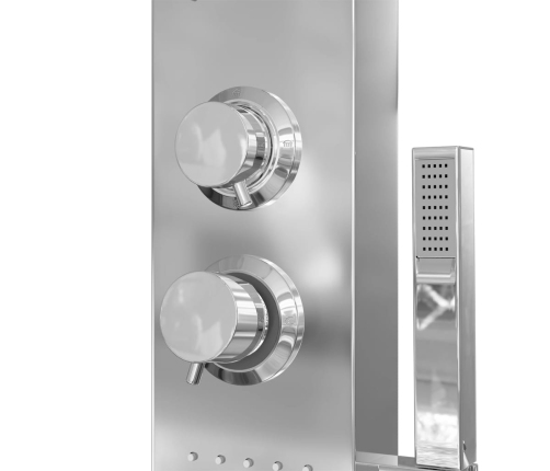 vidaXL dušas sistēma ar paneli, nerūsējošs tērauds, kvadrāta