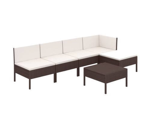 vidaXL 6-daļīgs dārza atpūtas mēbeļu komplekts, brūna PE rotangpalma