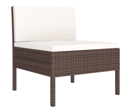 vidaXL 6-daļīgs dārza atpūtas mēbeļu komplekts, brūna PE rotangpalma