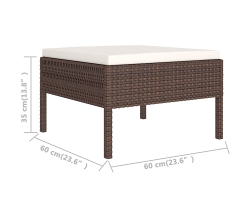 vidaXL 6-daļīgs dārza atpūtas mēbeļu komplekts, brūna PE rotangpalma