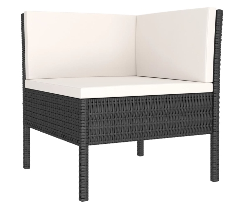 vidaXL 6-daļīgs dārza atpūtas mēbeļu komplekts, PE rotangpalma, melns