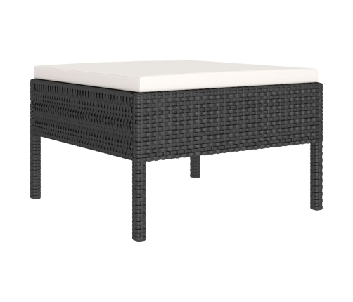 vidaXL 6-daļīgs dārza atpūtas mēbeļu komplekts, PE rotangpalma, melns