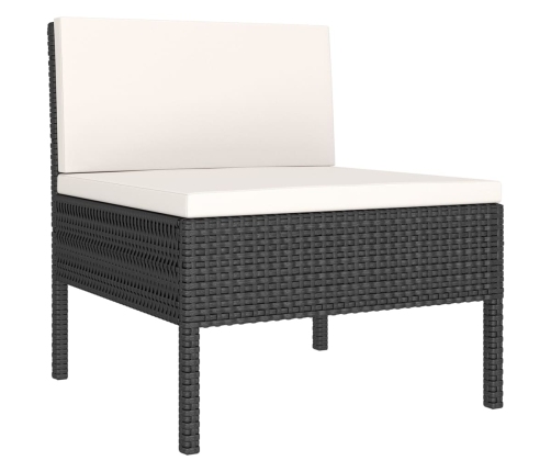 vidaXL 6-daļīgs dārza atpūtas mēbeļu komplekts, PE rotangpalma, melns