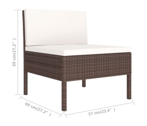 vidaXL 10-daļīgs dārza atpūtas mēbeļu komplekts, brūna PE rotangpalma