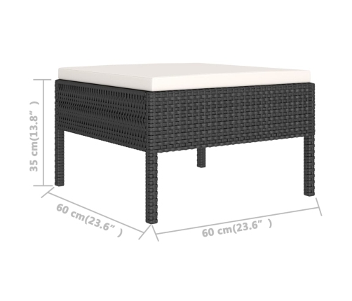 vidaXL 10-daļīgs dārza atpūtas mēbeļu komplekts, melna PE rotangpalma