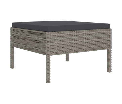 vidaXL 10-daļīgs dārza atpūtas mēbeļu komplekts, pelēka PE rotangpalma