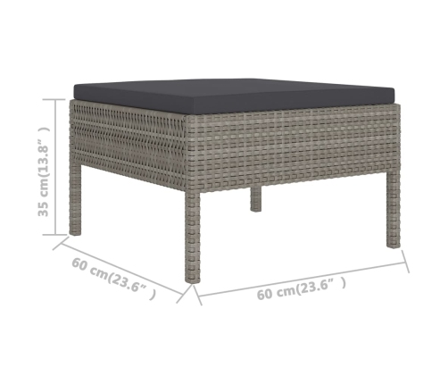 vidaXL 11-daļīgs dārza atpūtas mēbeļu komplekts, pelēka PE rotangpalma