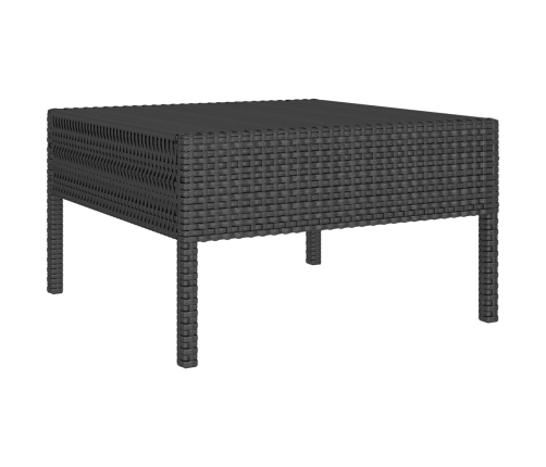 vidaXL 10-daļīgs dārza atpūtas mēbeļu komplekts, melna PE rotangpalma