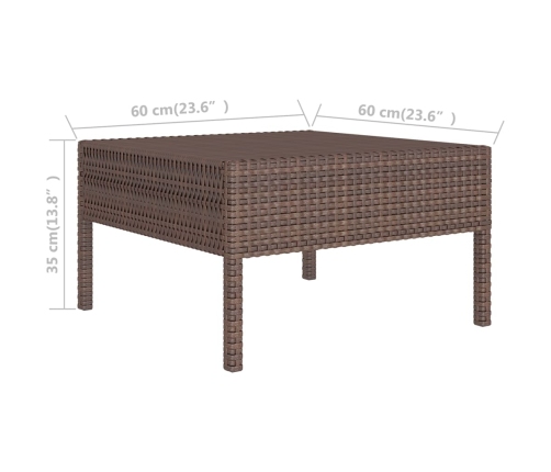 vidaXL 11-daļīgs dārza atpūtas mēbeļu komplekts, brūna PE rotangpalma
