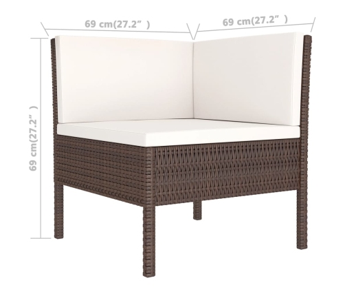 vidaXL 11-daļīgs dārza atpūtas mēbeļu komplekts, brūna PE rotangpalma