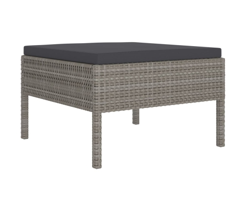 vidaXL 11-daļīgs dārza atpūtas mēbeļu komplekts, pelēka PE rotangpalma