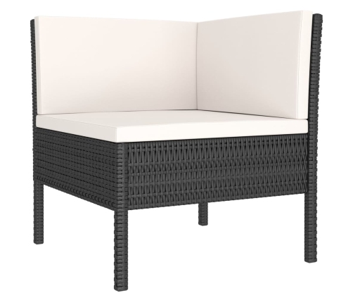 vidaXL 10-daļīgs dārza atpūtas mēbeļu komplekts, melna PE rotangpalma