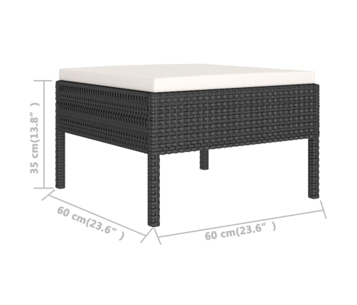 vidaXL 10-daļīgs dārza atpūtas mēbeļu komplekts, melna PE rotangpalma