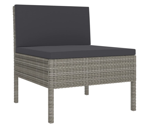 vidaXL 12-daļīgs dārza mēbeļu komplekts, pelēka PE rotangpalma